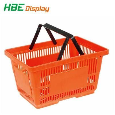 100% New PP Wholesale Handles Carry Red Plastic Shopping Baskets