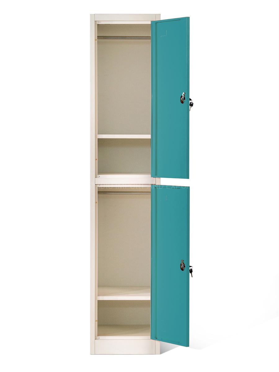 Colored Double Tier Metal Employee Storage Locker for Clothes