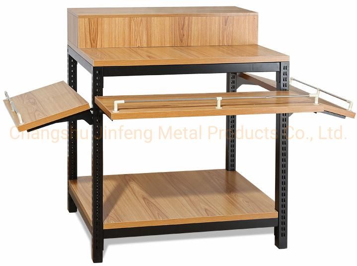 Supermarket Fruit Steel-Wood Promotion Table Convenience Store Display Rack for Exhibition