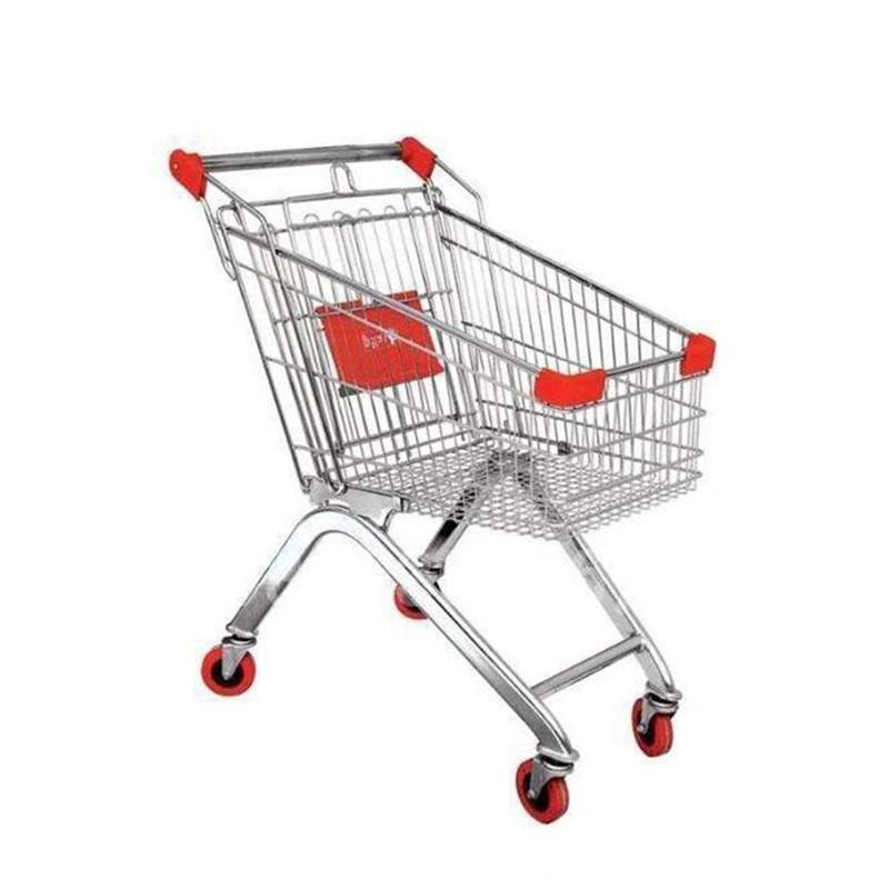 Supermarket Shopping Trolley, Convenience Store Shopping Cart, Hand Push Trolley for Shopping with 4 Wheels