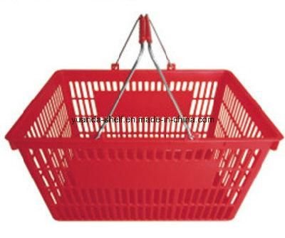 Double Metal Handle Supermarket/Shopping Basket with New PP Material