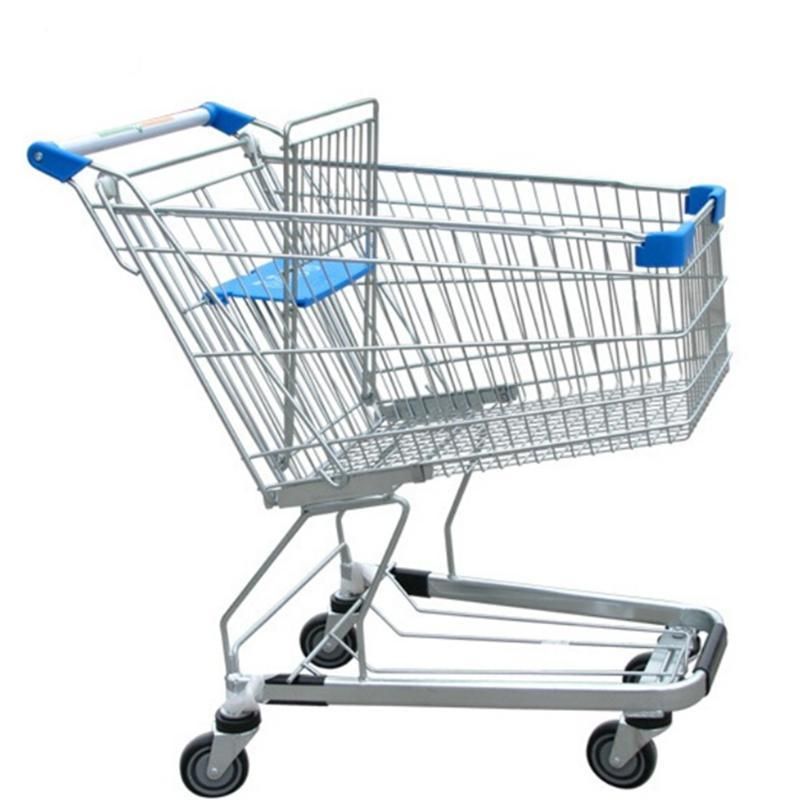 China Supplier Metal Two Tier Shopping Trolley for Supermarket