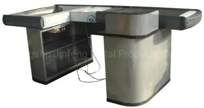 Supermarket &amp; Store Fixture Checkout Counter with Conveyor Belt