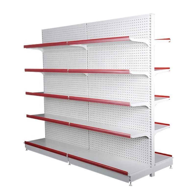 Factory Price Display Gondola Shelf Cold-Rolled Steel Rack Supermarket Shelf