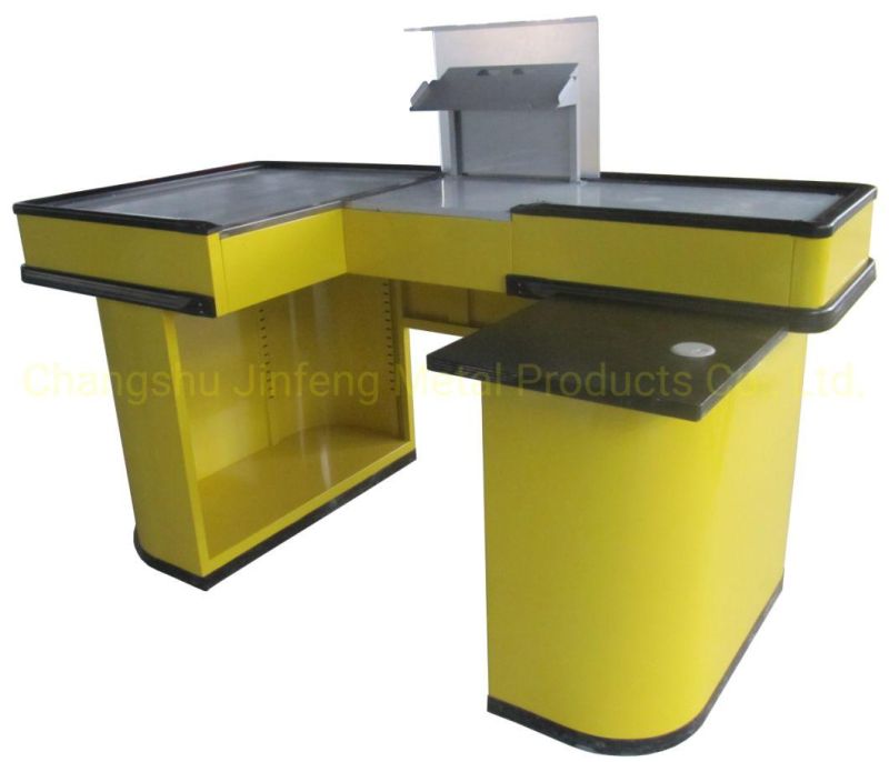 Customized Supermarket Checkout Counter Metal Cashier Table Jf-Cc-070