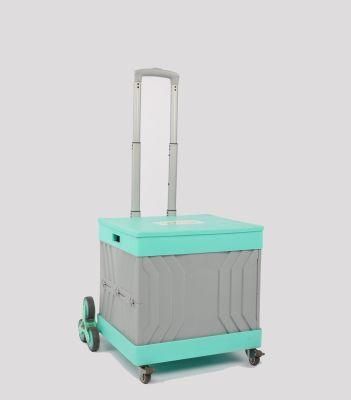 Factory Multifunction 52L Plastic Folding Shopping Hand Trolley Cart