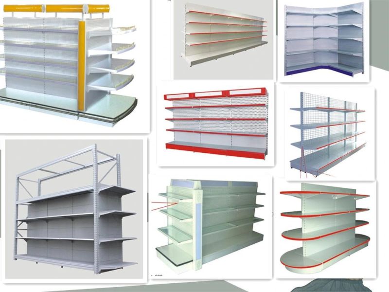 Supermarket Metal Display Wall Corner Gondola Shelf