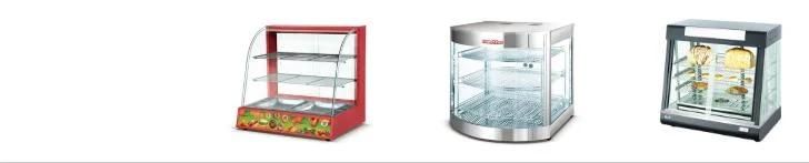 Commercial Electric Curved Food Warmer Display Showcase with Trays