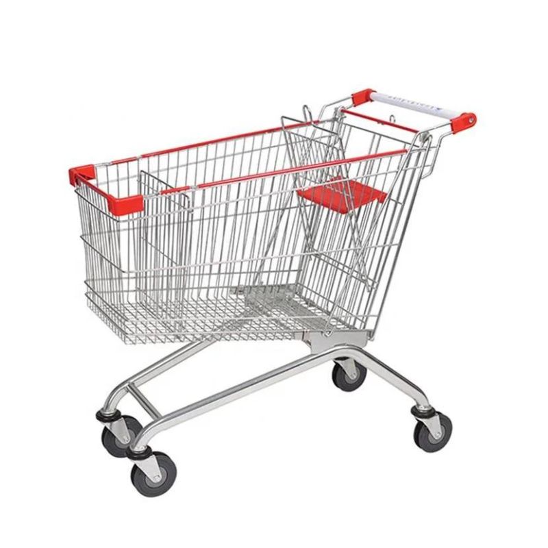 Folding Shopping Cart High Grade Supermarket Metal Shopping Trolley