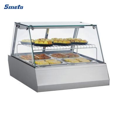 110L Pizza Pastry Display Flat Glass Hot Food Warmer Showcase