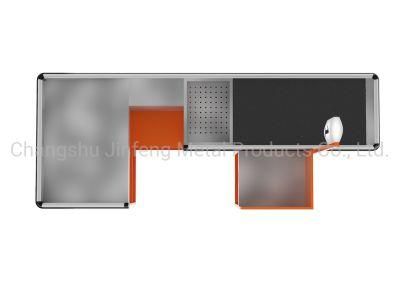 Supermarket Electrical Checkout Counter Metal Cashier Desk with Conveyor Belt