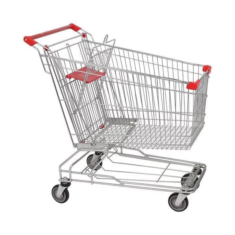 Hot Selling Store Hand Push Cart Metal Shopping Trolley for Supermarket