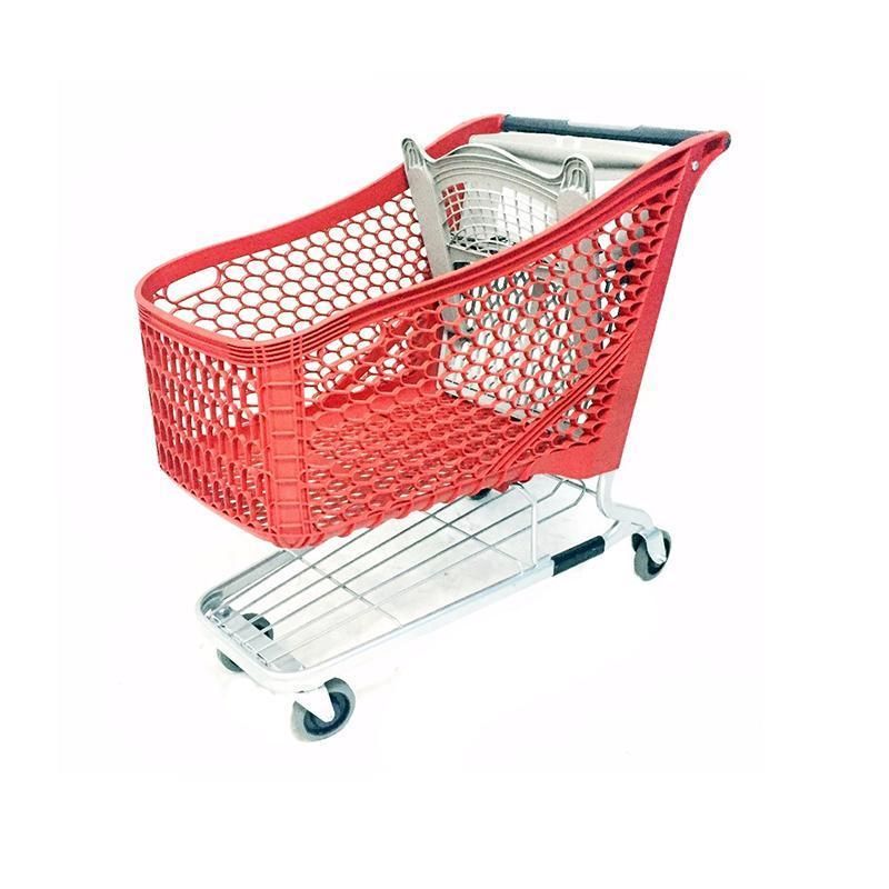 Hot Selling Plastic Shopping Trolley Supermarket Equipment Shopping Cart