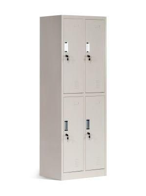 4 Compartment Steel Clothes Locker Cabinet Metal Changing Room Storage Locker