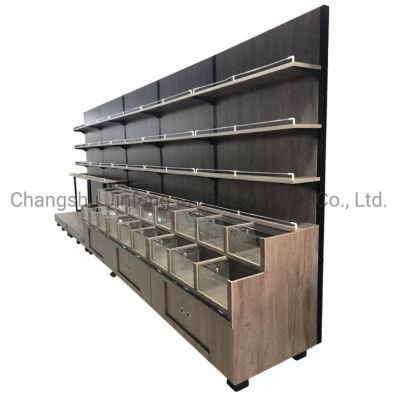 Supermarket Display Shelving Display Rack with Wood