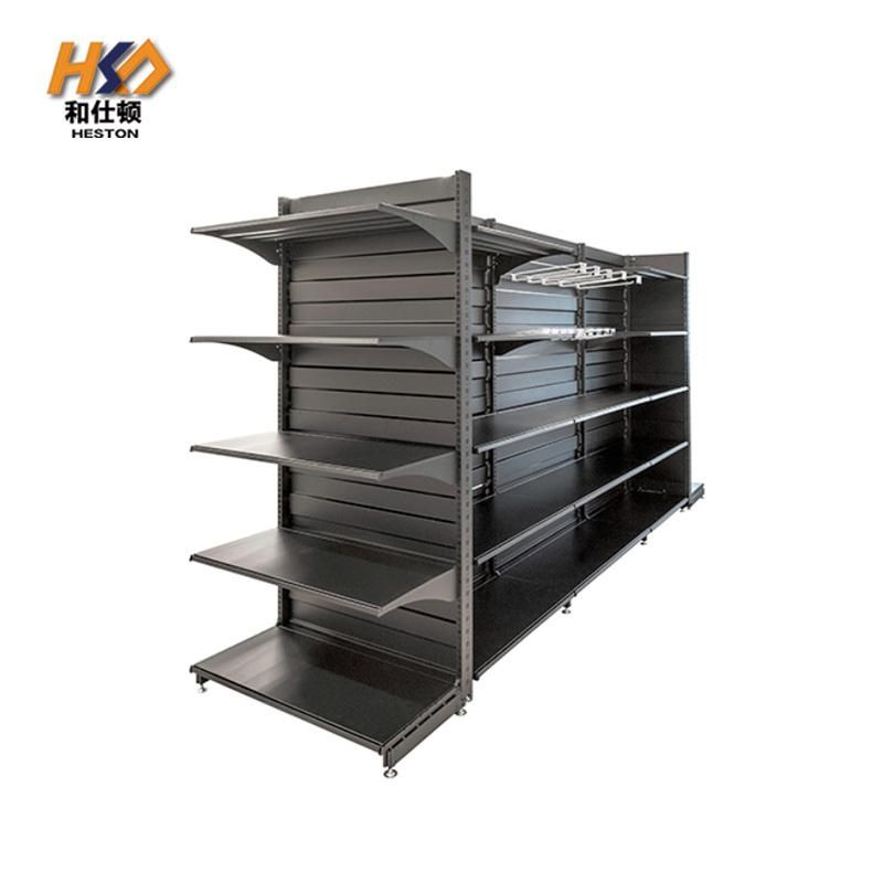 Steel Metal Wood Natural Essential Oil Store Combination Gondola Racks Shelf Supermarket Shelves