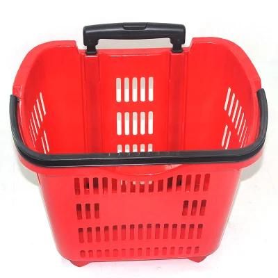 Excellent Quality Two Large Rod Hand Basket for Supermarket Shopping