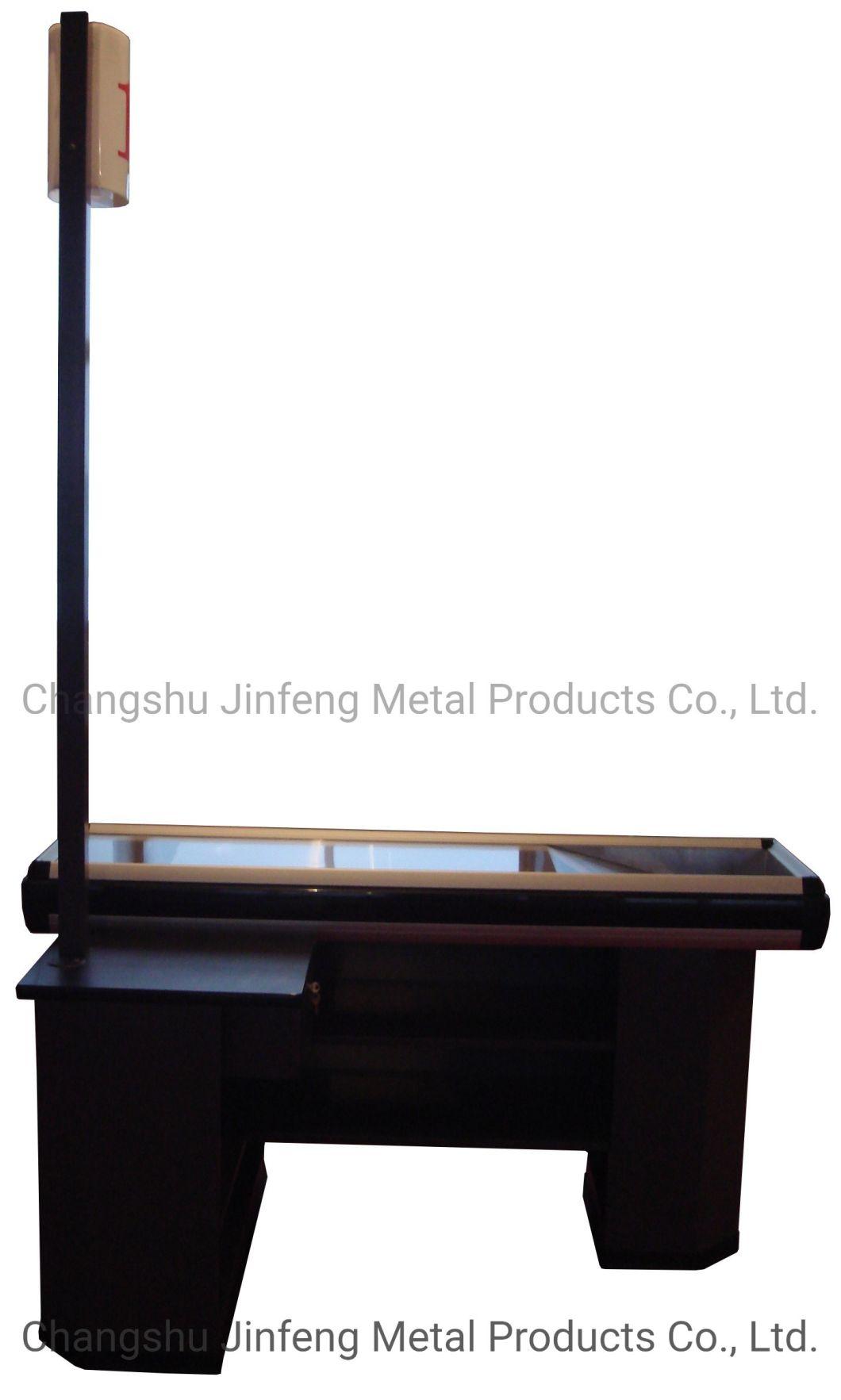 Supermarket Express Checkout Counter Cashier Table with Light Box