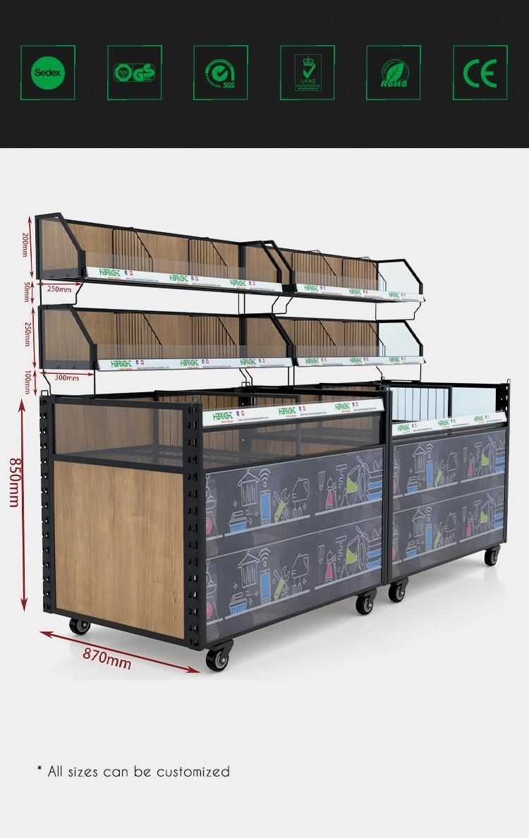 Supermarket Fresh Area Adjust Layer Promotion Bin with Wheels