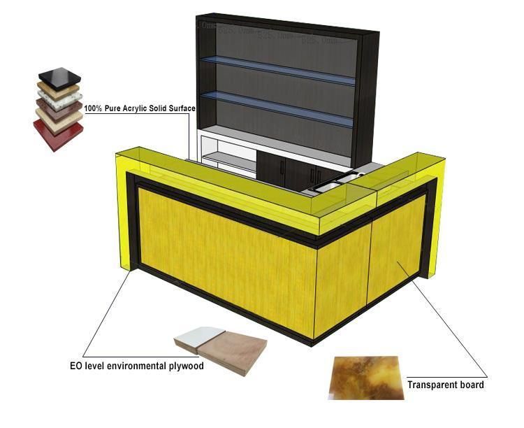 Unique Design Acrylic Solid Surface Nightclub Wine Bar Counter