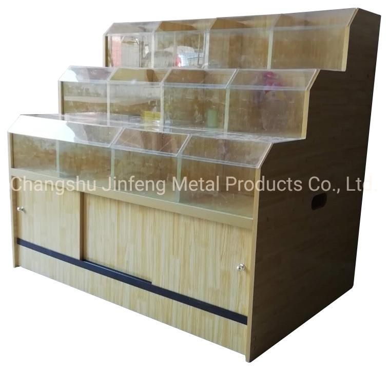 Supermarket Shelf Convenience Store Wooden Display Stand for Dry Good