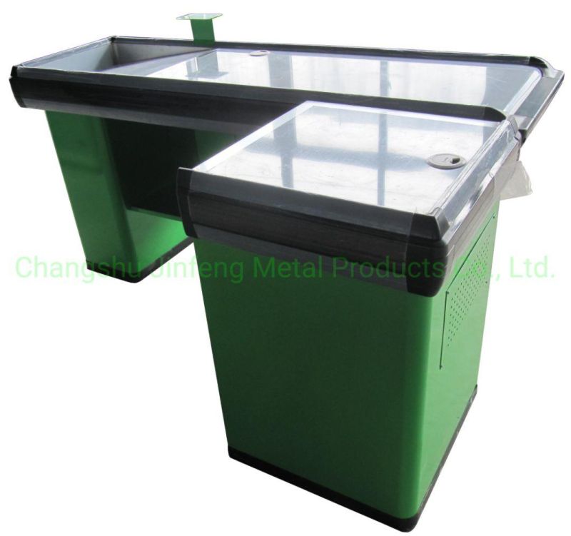 Supermarket Equipment Checkout Counter Metal Cashier Desk