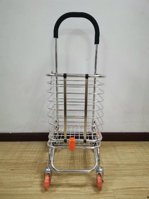 Factory Foldable Shopping Trolley with Four Universal Wheels