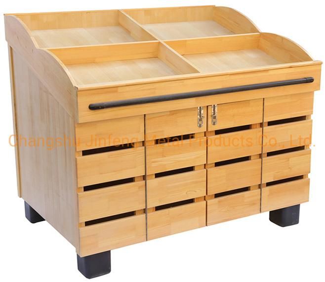 Supermarket Display Shelves Wooden Promotion Table for Exhibition