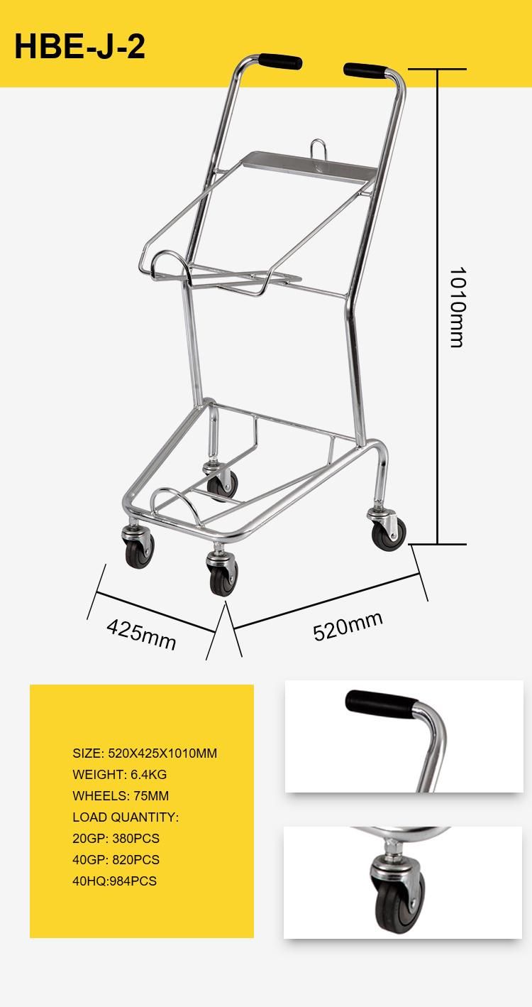 Double Layers Cheap Price Metal Supermarket Shopping Trolley Cart