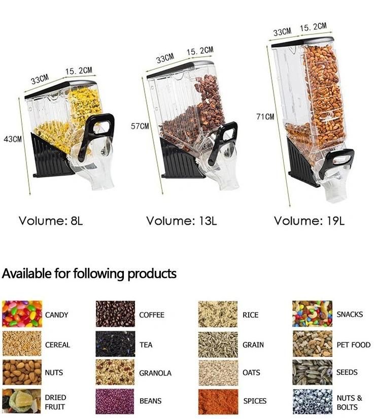 Supermarket Plastic Cereal Dispenser Bulk Beans Nut Food Gravity Bin