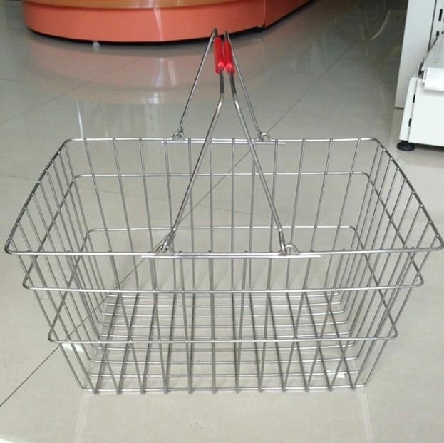 Double Handle Metal Basket Used for Supermarket and Stores