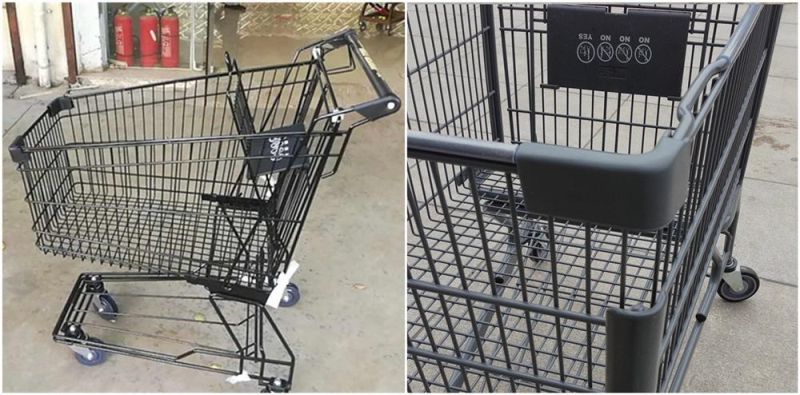 New Design Asian Style Carts Double Baskets Supermarket Trolley