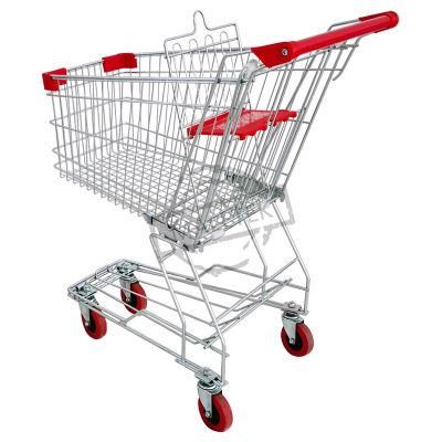 High Quality Asian Style Metal Wire Shopping Trolley for Supermarket