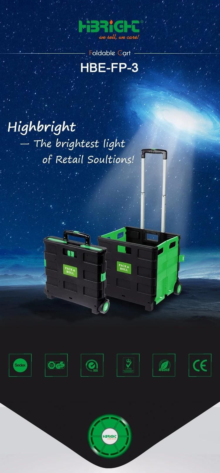 Collapsible Foldable Expanding Rolling Shopping Trolley Crate on Wheels