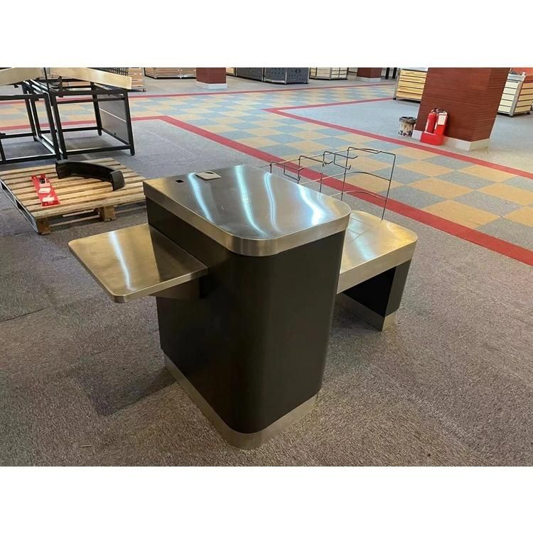 Popular Retail Shop Stainless Steel Supermarket Table Desk Checkout Counter