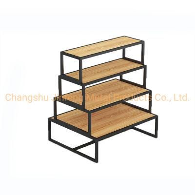 Supermarket Wooden and Metal Display Racks Exbihition Rack Stand