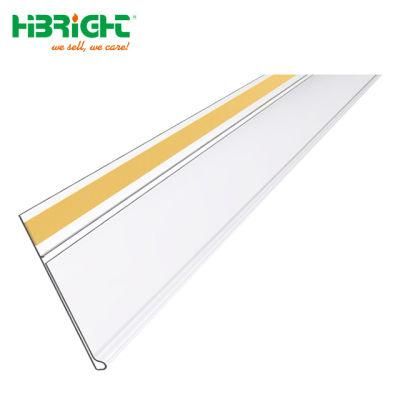 Clear PVC H43mm Adhesive Supermarket Plastic Price Shelf Talker