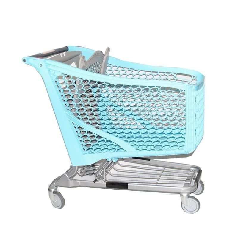 100-220L Supermarket Plastic Cart Shopping Trolley