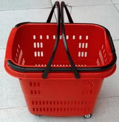 Luxury Large Size Shopping Trolley Basket with Four Wheels