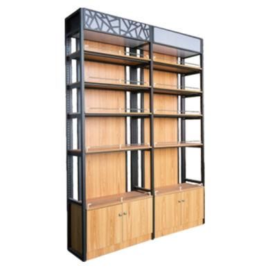 Factory Direct Price Single Sided Steel Wood Supermarket Shelves