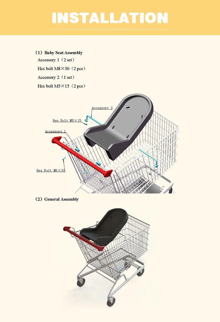 Supermarket Shopping Trolley Accessories Baby Seat