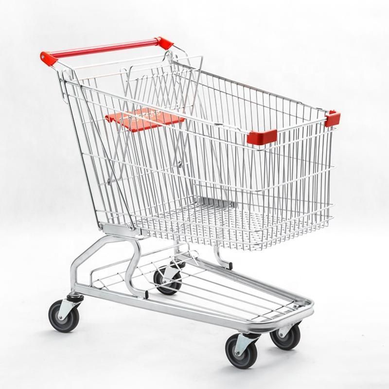 High Quality Metal Wire Shopping Trolley Cart for Supermarket