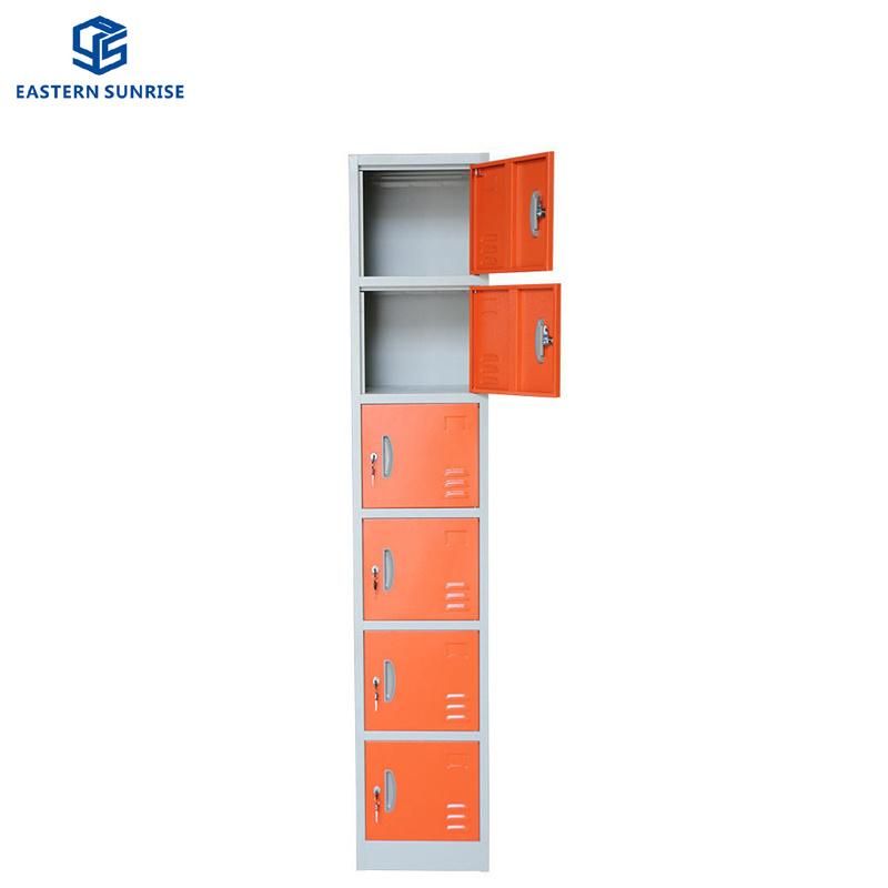 Orange Color Factory Sale 6 Tier Locker