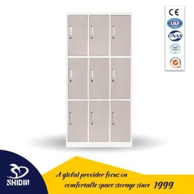 Knock Down Metal 9 Door Locker Steel Large Compartment Locker for Staff