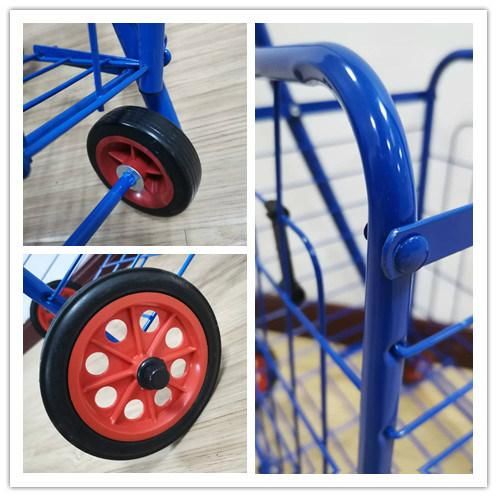 Supermarket Steel Folding Shopping Trolley Cart with 21L Volume