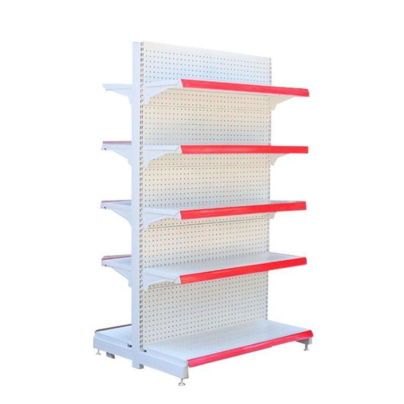 Convenience Supermarket Customized Metal Supermarket Gondola Display Shelf