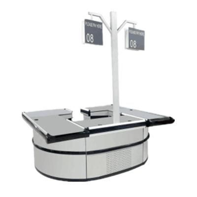 Supermarket Stainless Steel Retail Design Shop Checkout Cashier Counter