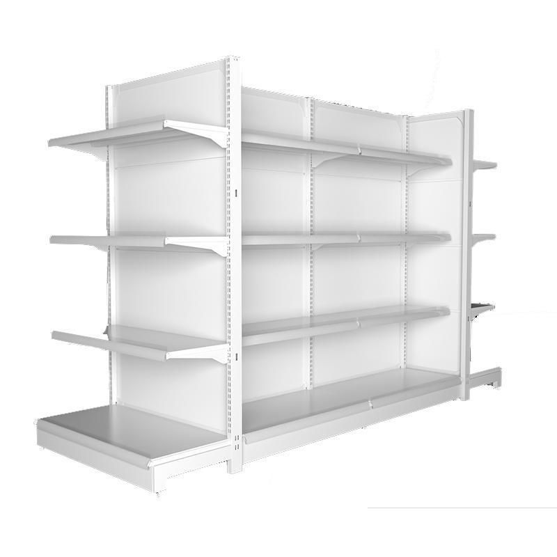 High Grade Supermarket Gondola White Display Shelf