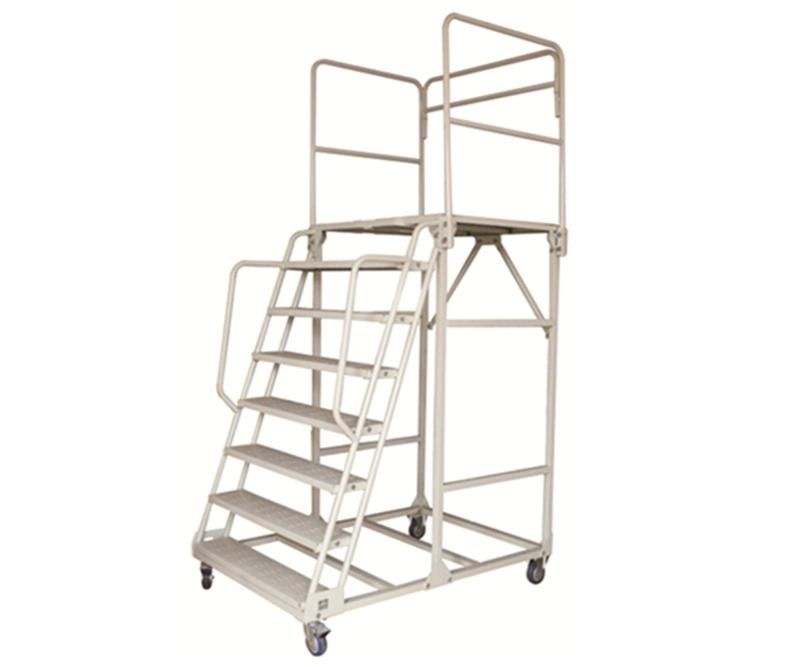 Affordable Safety Warehouse Stainless Steel Rolling Mobile Platform Ladder Truck