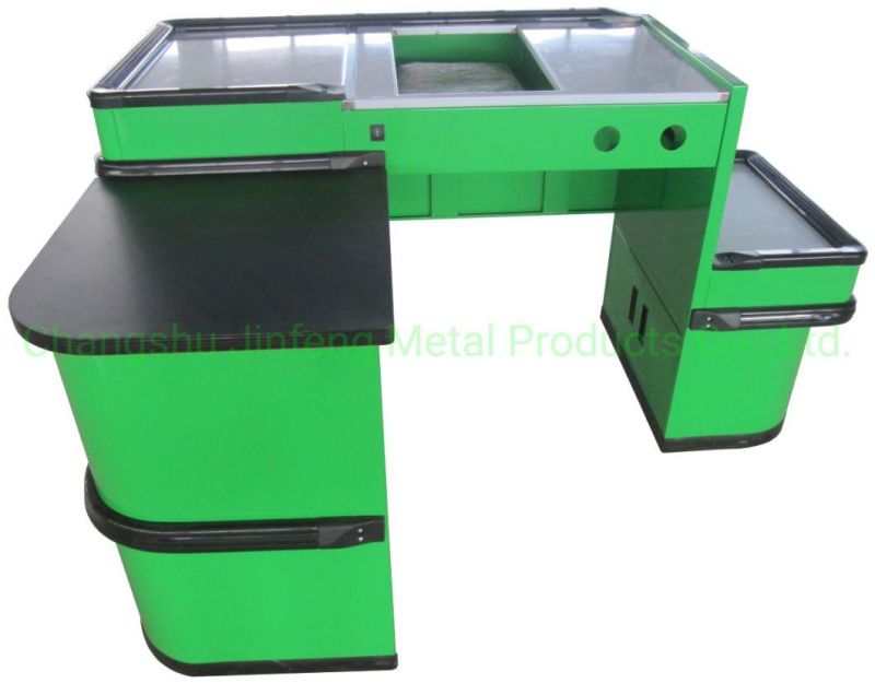 Supermarket Metal Checkout Counter Express Cashier Table